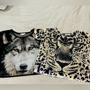 Graphic Animal Print Tank Tops Bundle | Wolf & Leopard (2)